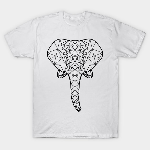 Geometric Polygon Elephant T-Shirt by voidea